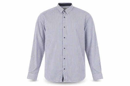 Jack & Jones Mens Blue Striped Cotton Long Sleeve Slim Dress Shirt L