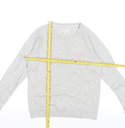 Jack Wills Womens Grey Crew Neck Sweatshirt Size 14 Cotton Blend