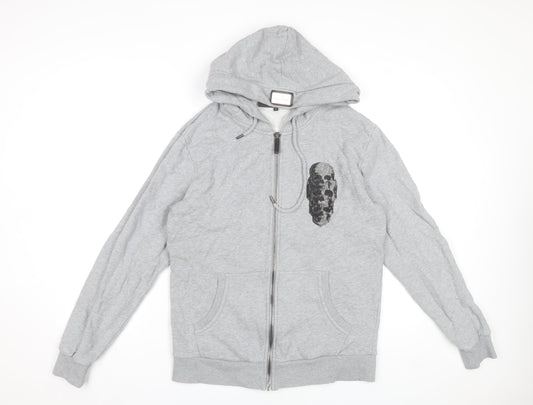 Lord of Rock Paris Men’s Grey Full Zip Skull Hoodie M