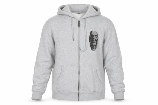 Lord of Rock Paris Men’s Grey Full Zip Skull Hoodie M