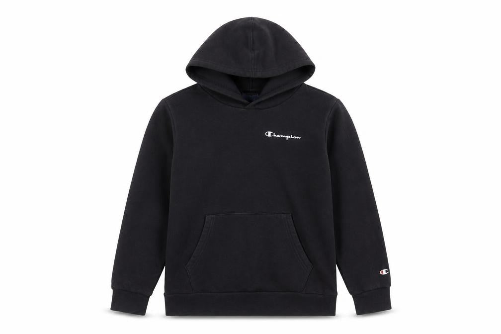Champion Boys Black Pullover Hoodie 11-12 Years Cotton Blend Logo