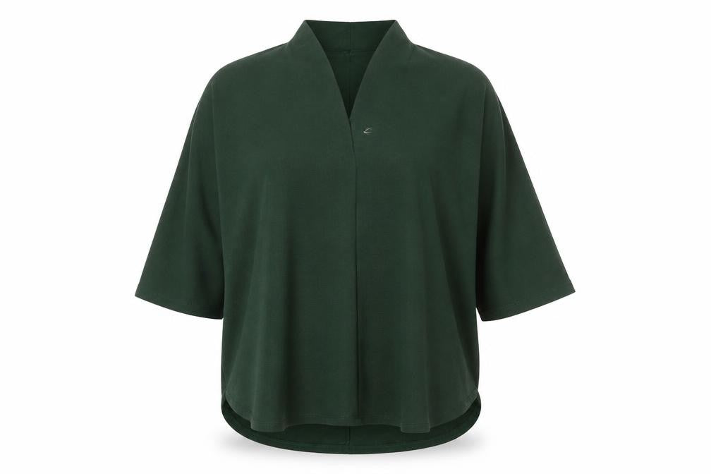Gallery Women’s Green Tunic Blouse Size M 3/4 Sleeve V-Neck Top