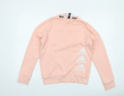 Adidas Teens Pink Crew Neck Pullover Sweatshirt Size 13-14Y