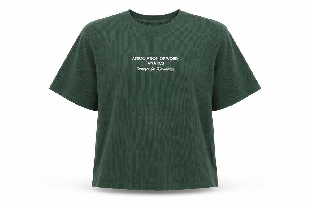 Bershka Women Green Cotton Crew Neck Relaxed Fit T-Shirt Size 10