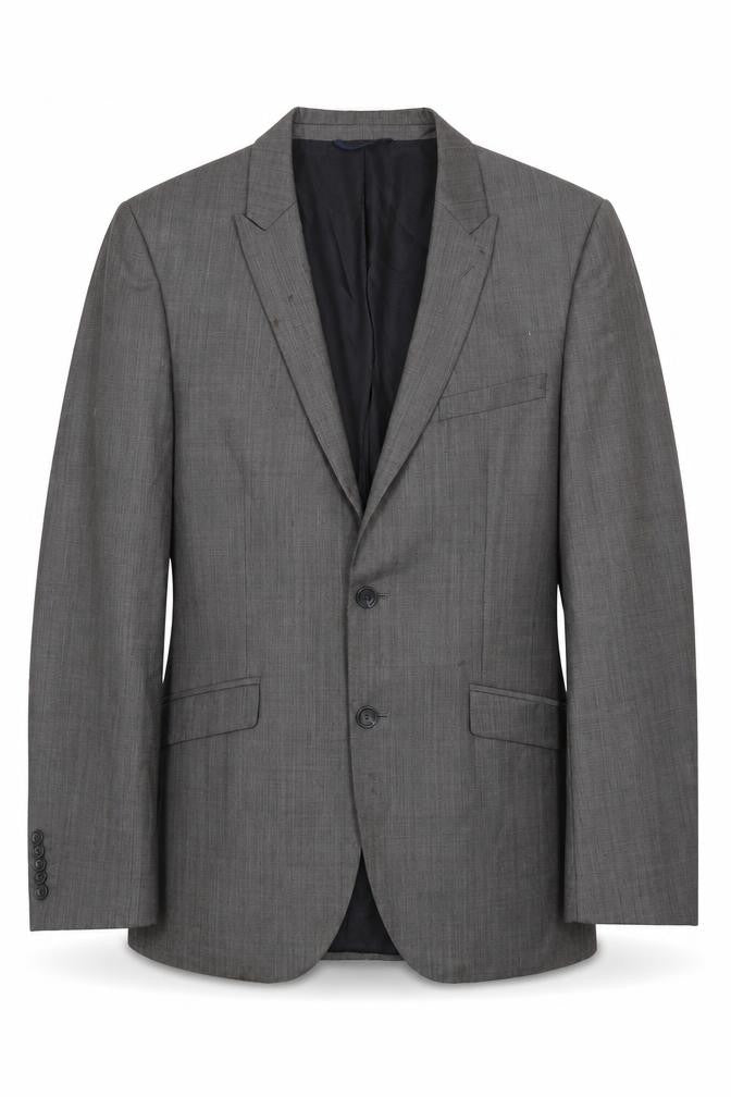 Burton Menswear London Grey 42R Men's Regular Fit Wool Blend Suit Jacket