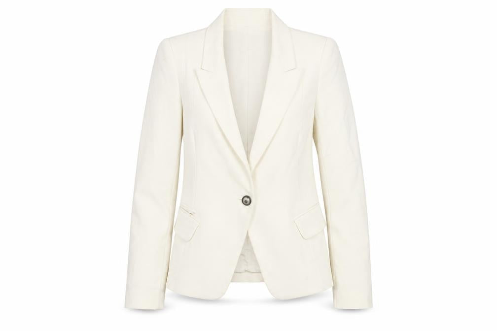 Zara Woman Ivory Single-Breasted Tailored Blazer Size S