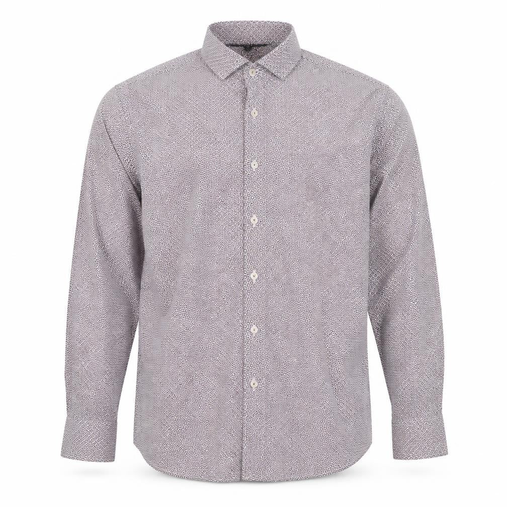 Eterna Mens Slim Fit Long Sleeve Patterned Button-Up Shirt 16.5 42 Blue Red