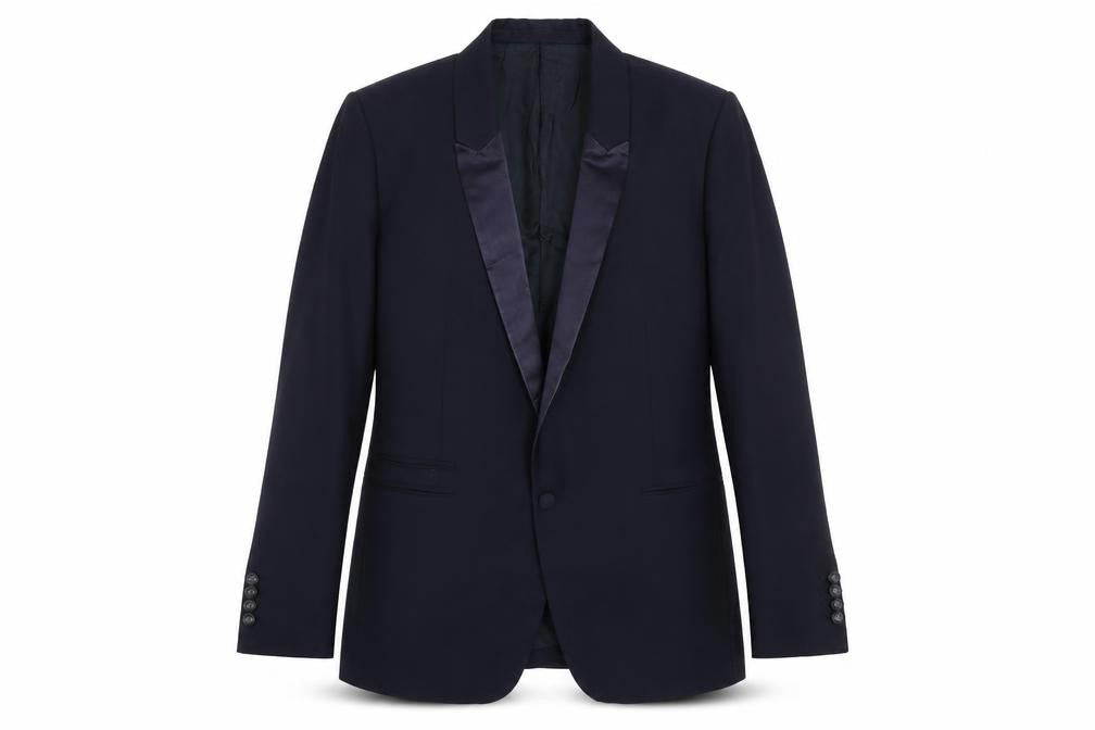 The Kooples Men's Blue 40 Slim Wool Mohair Shawl Lapel Tuxedo Jacket
