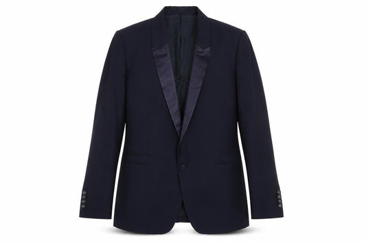 The Kooples Men's Blue 40 Slim Wool Mohair Shawl Lapel Tuxedo Jacket
