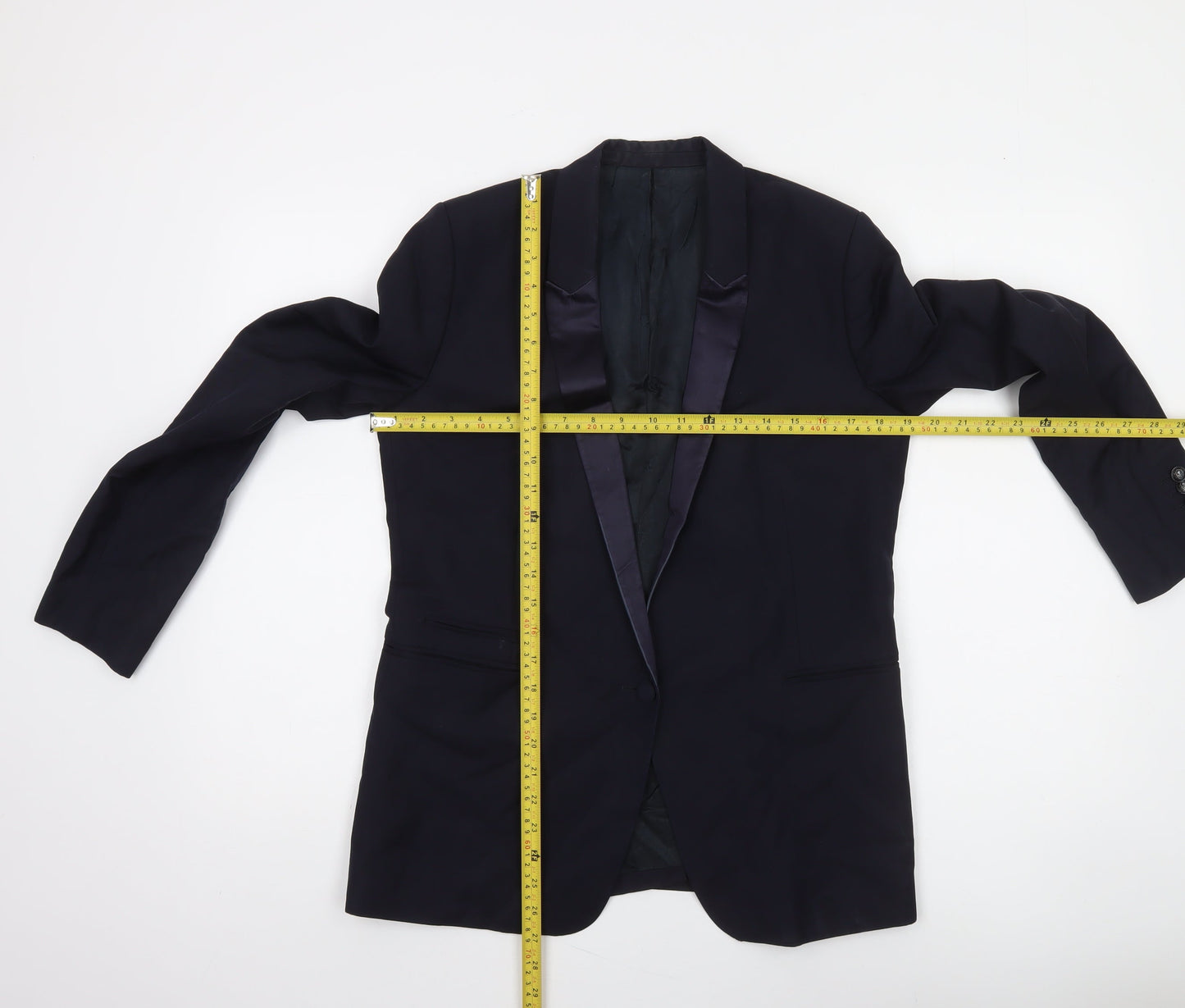 The Kooples Men's Blue 40 Slim Wool Mohair Shawl Lapel Tuxedo Jacket