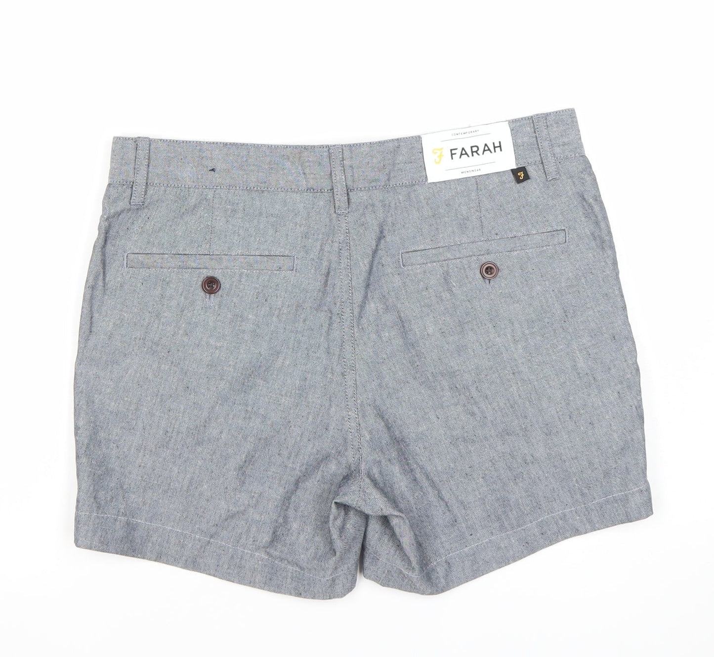 Farah Women Blue Cotton Blend Chino Shorts Size 30