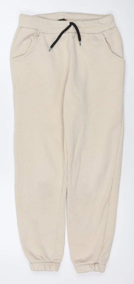 Benini Boys Beige Jogger Trousers 14 Years Cotton Blend Fleece