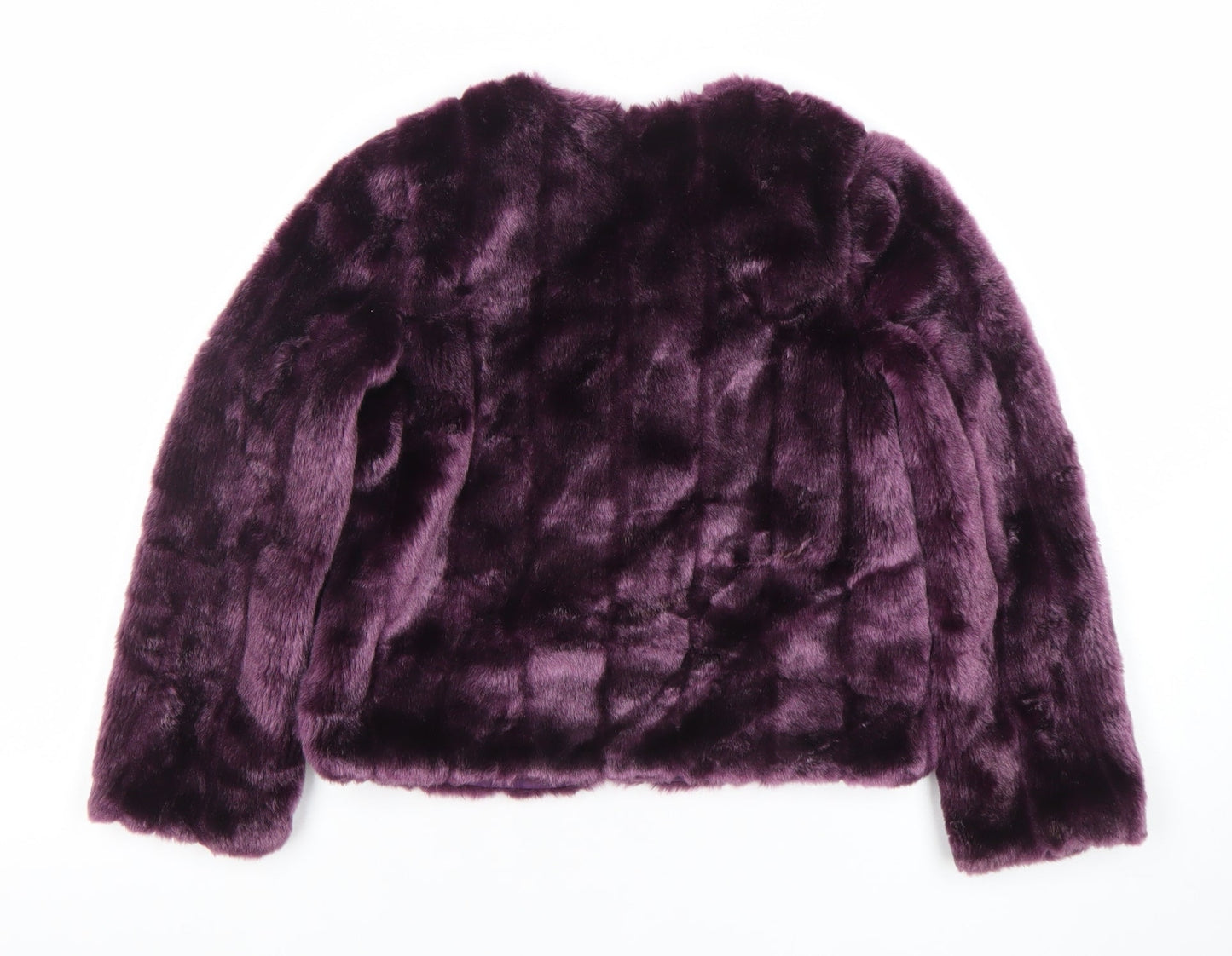 Monteau Girls Purple Faux Fur Lined Short Jacket Size S