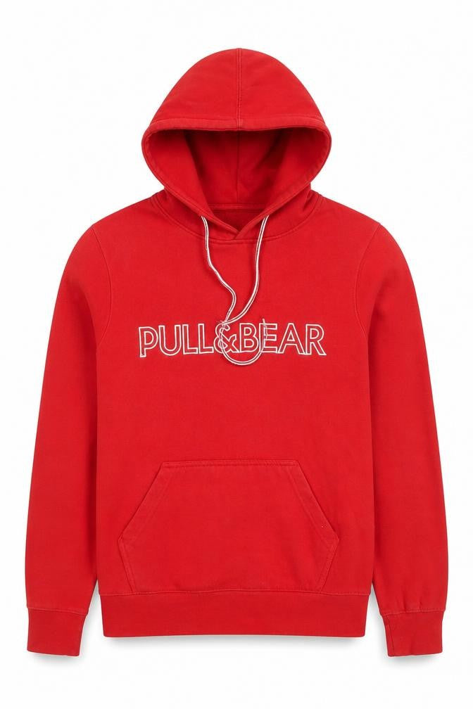 Pull&Bear Women’s Red Pullover Hoodie XS Cotton Blend Casual