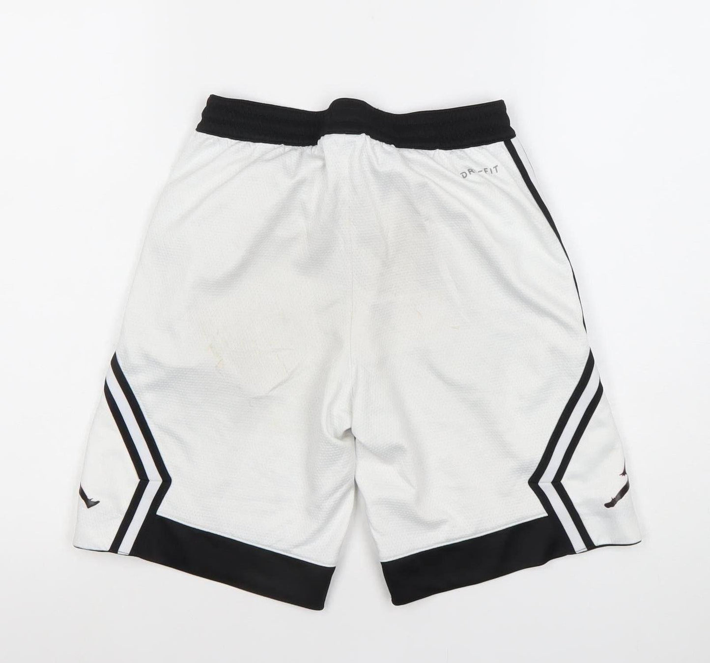 Jordan Boys White Black Dri-FIT Athletic Basketball Shorts 10-12 Years