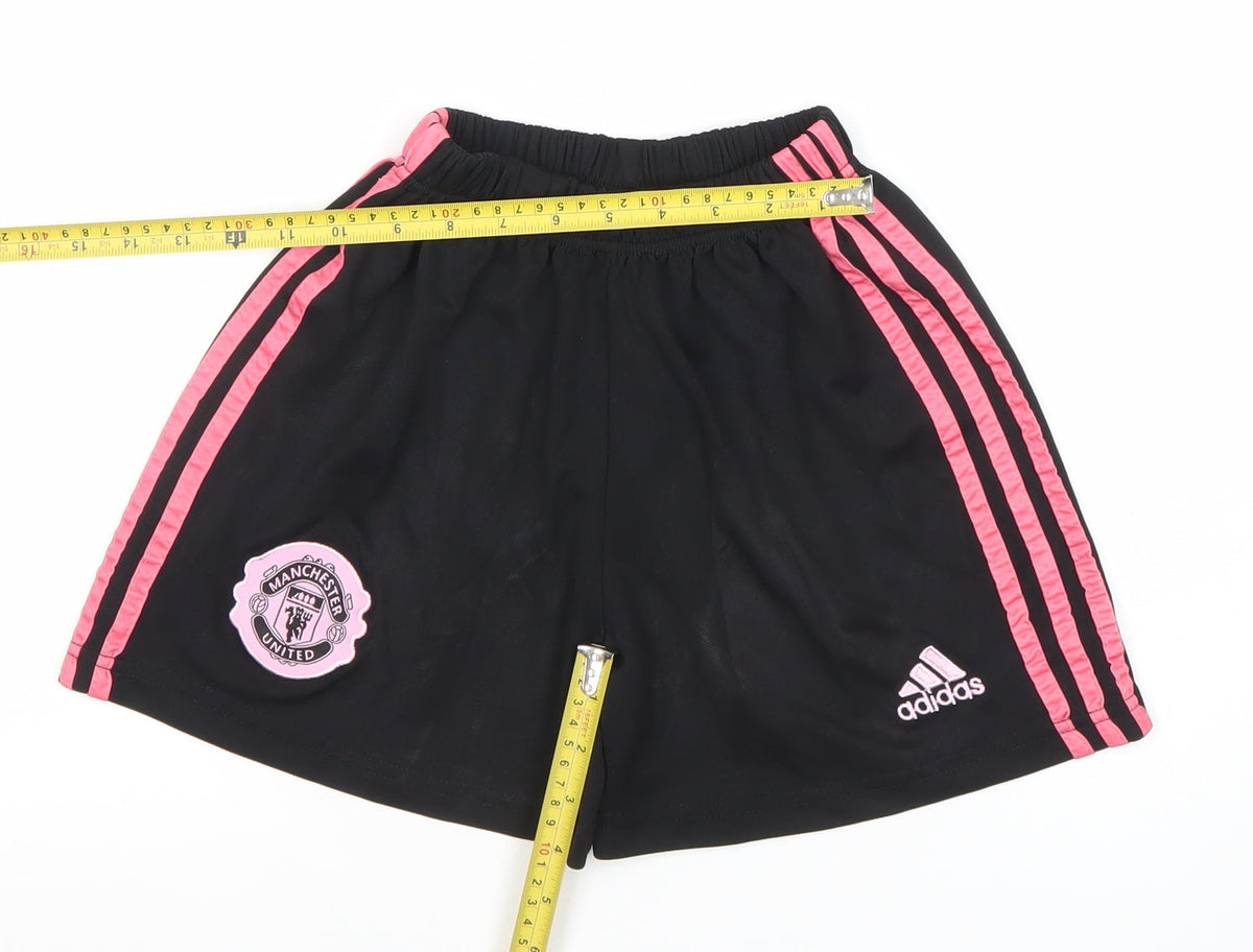Adidas Girls Black Manchester United Athletic Shorts Size 152