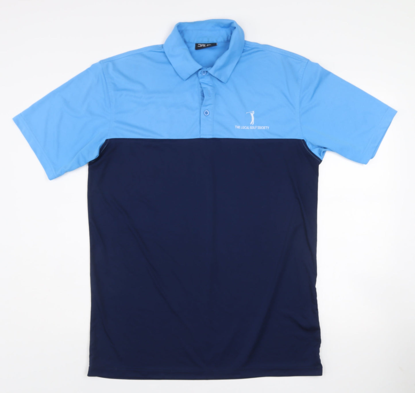 Druids Men's Blue Colourblock Golf Polo Shirt XL Lightweight Activewear