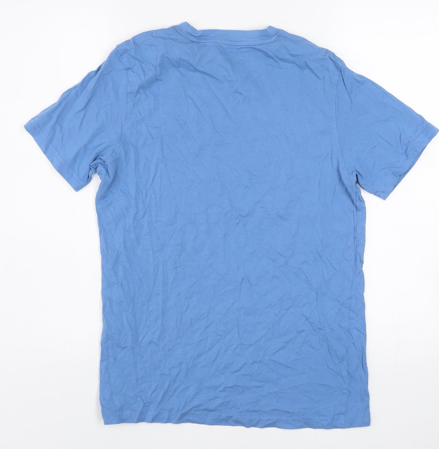 Jack & Jones Men's Blue Graphic Logo XS Cotton T-Shirt