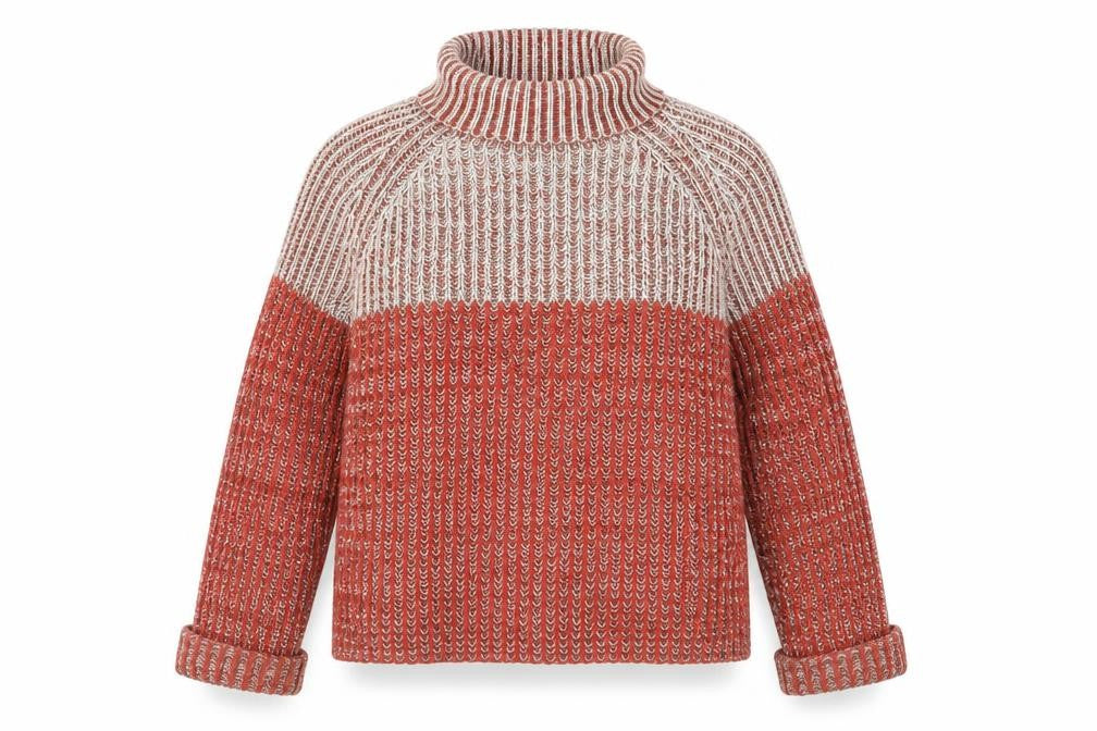 Universal Traveller Women's Red Roll Neck Chunky Knit Jumper M