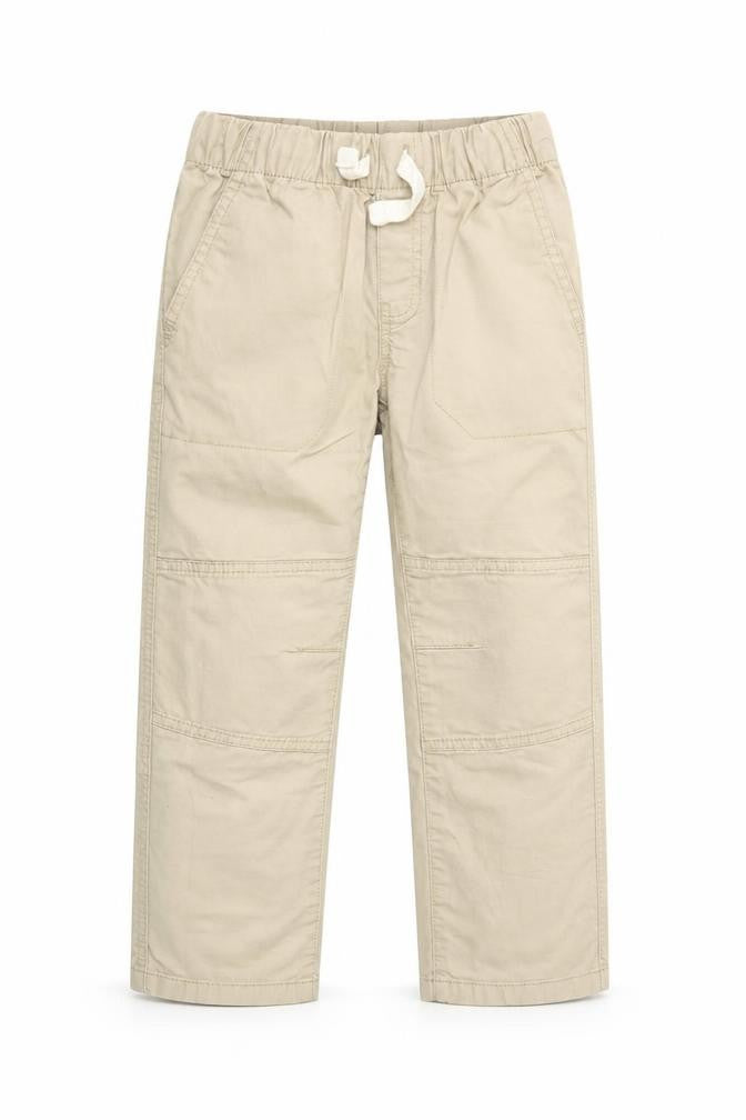 Cat & Jack Boys Beige Cotton Stretch Chino Trousers Size S Elastic Waist