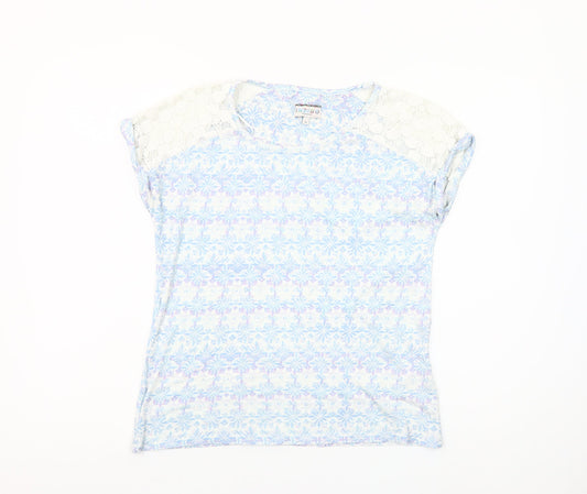 Marks and Spencer Women’s Blue Lace Shoulder T-Shirt UK 10