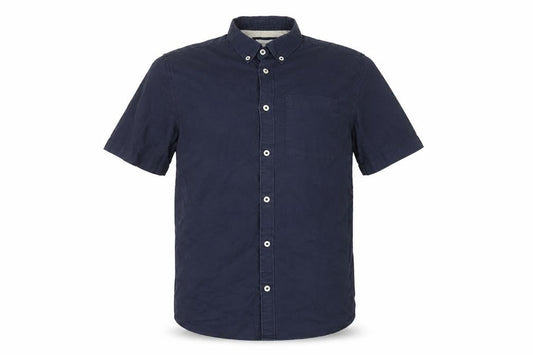 River Island Men's Blue Short Sleeve Button-Down Cotton Shirt Size S