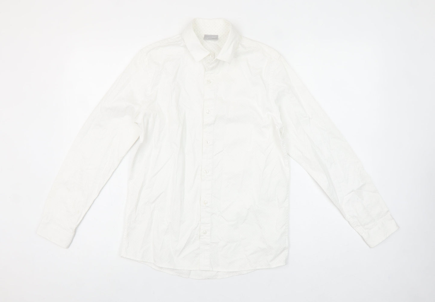Next Boys White 12 Years Long Sleeve Cotton Button-Up Shirt