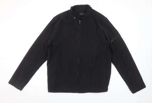 Burton Men's Black Biker Jacket Size M Cotton Blend Lined Zip Pockets