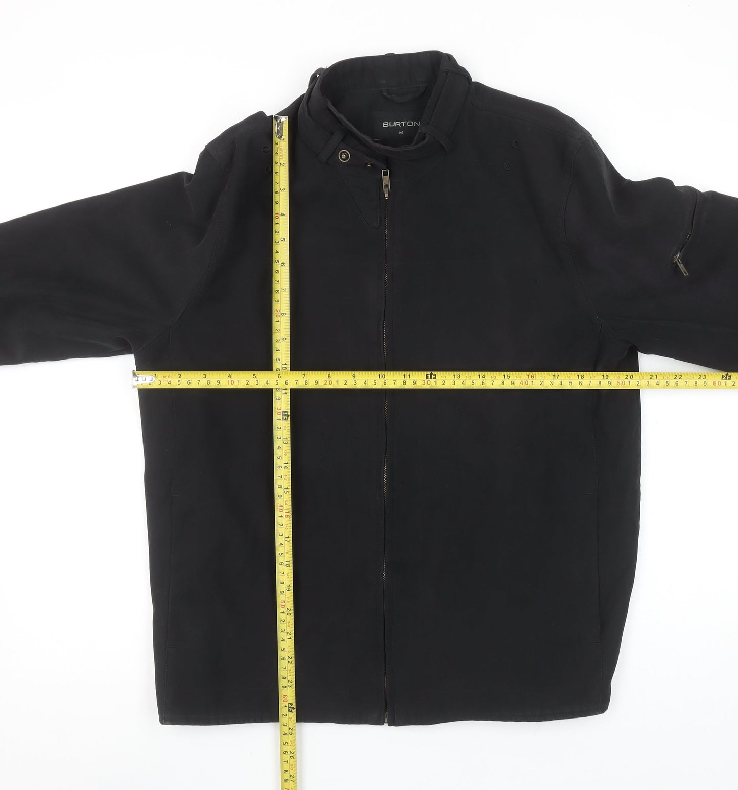 Burton Men's Black Biker Jacket Size M Cotton Blend Lined Zip Pockets