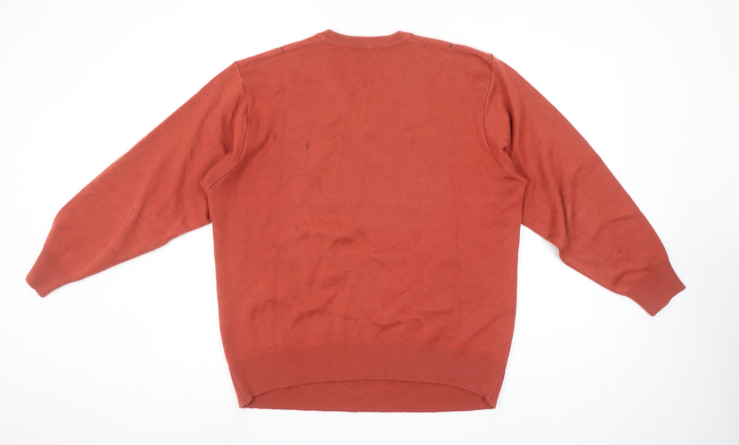 Gabeel Men's Brown Wool Blend V-Neck XL Pullover Jumper