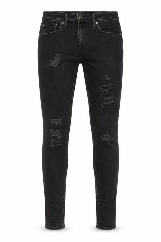 Jack & Jones Men's Black Distressed Skinny Jeans Size 32W 34L