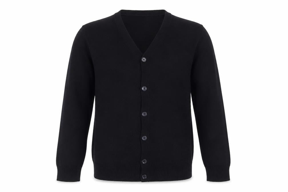 Woorage Boys Black Cotton Acrylic Button-Up Cardigan Size 11-12 Years