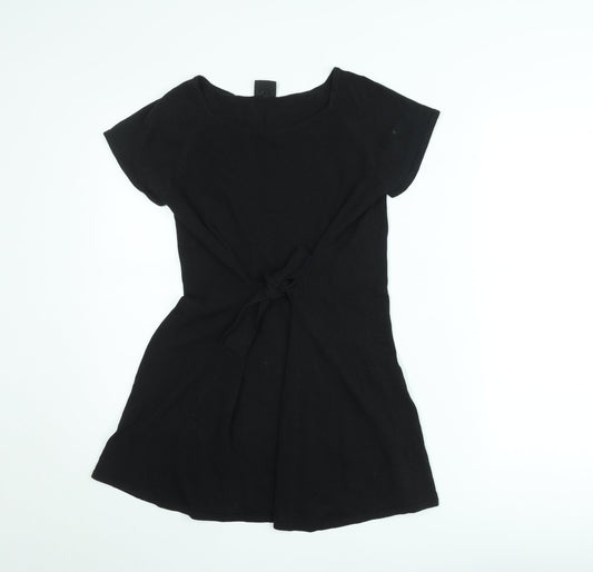Bitte Kai Rand Women Black Short Sleeve Belted T-Shirt Dress M