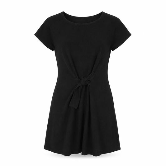 Bitte Kai Rand Women Black Short Sleeve Belted T-Shirt Dress M