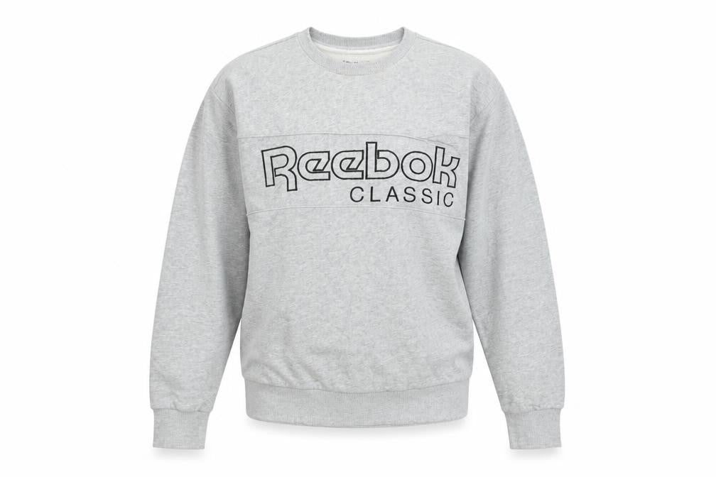 Reebok Classic Grey Crew Neck Sweatshirt Women's M Cotton Blend