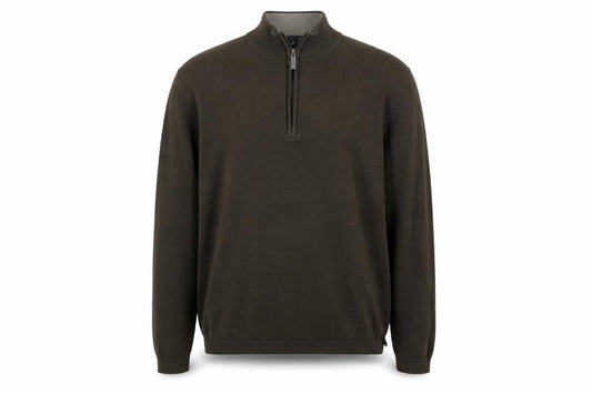 Paul Costelloe Men’s Brown 1/2 Zip Cotton Knit Sweatshirt Medium