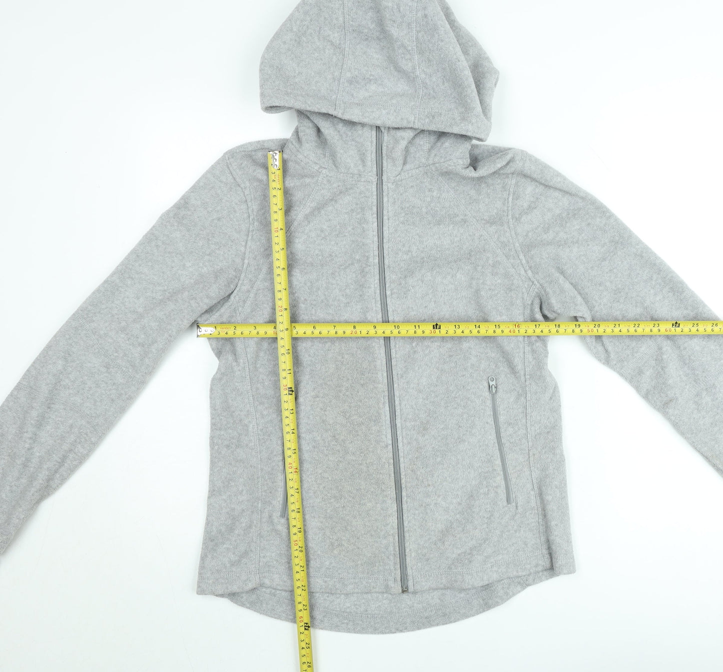 H&M Women Grey Soft Shell Hooded Jacket Size 12