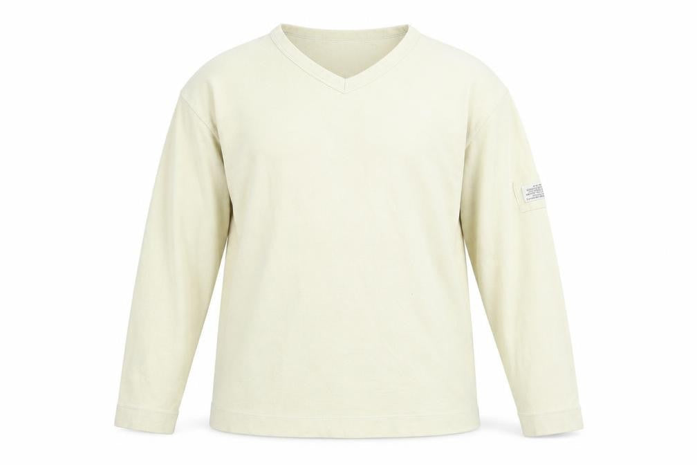 Cedarwood State Men's Beige Cotton V-Neck Jumper Size M