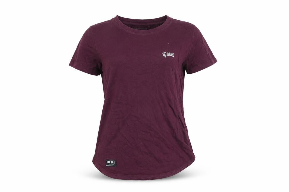 Diesel Womens Purple Cotton Short Sleeve Crew Neck T-Shirt Size S