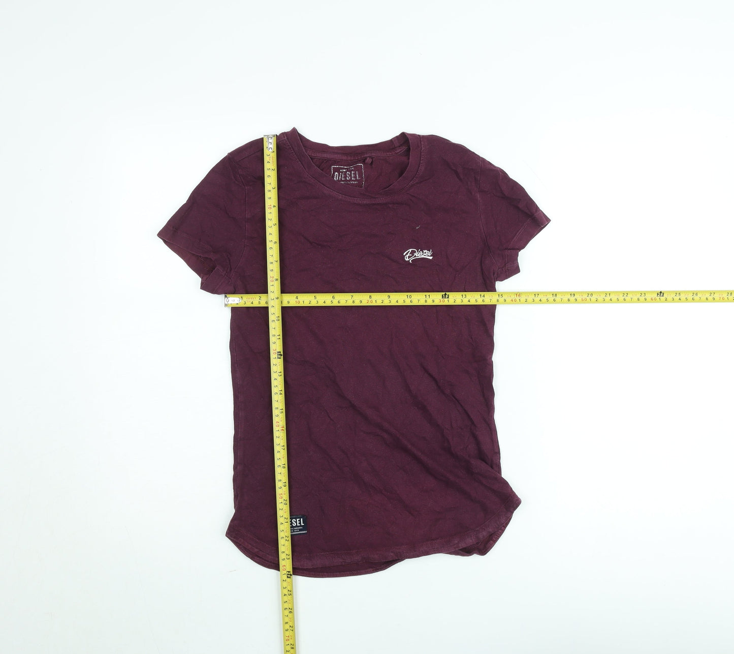 Diesel Womens Purple Cotton Short Sleeve Crew Neck T-Shirt Size S