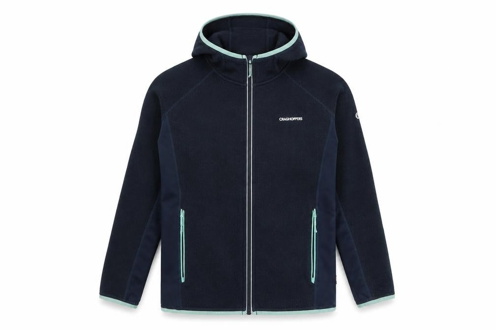 Craghoppers Boys Blue Hooded Full Zip Fleece Jacket UK 8 Years