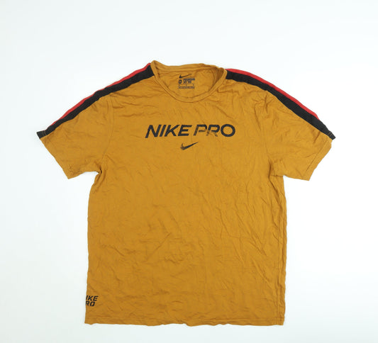 Nike Pro Men's Brown 2XL Regular Fit Sports T-Shirt