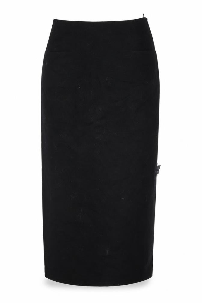 Annette Görtz Womens Black Midi Pencil Skirt Size 10 Wool Blend