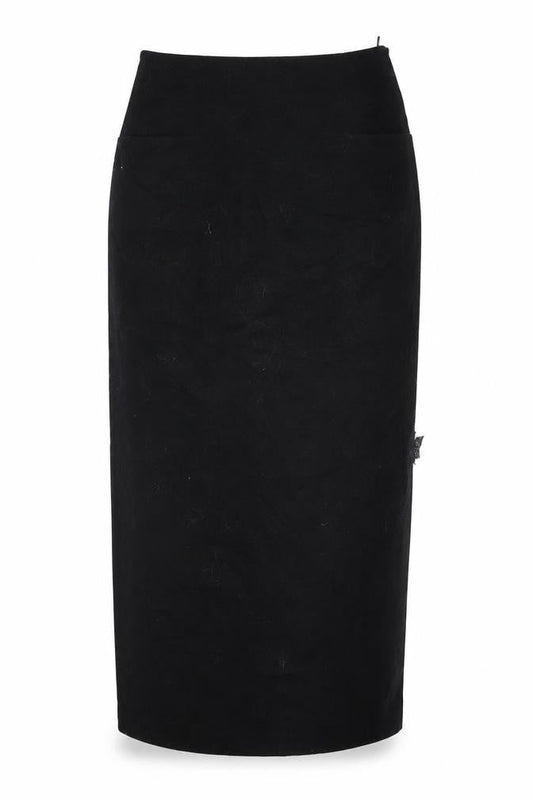 Annette Görtz Womens Black Midi Pencil Skirt Size 10 Wool Blend