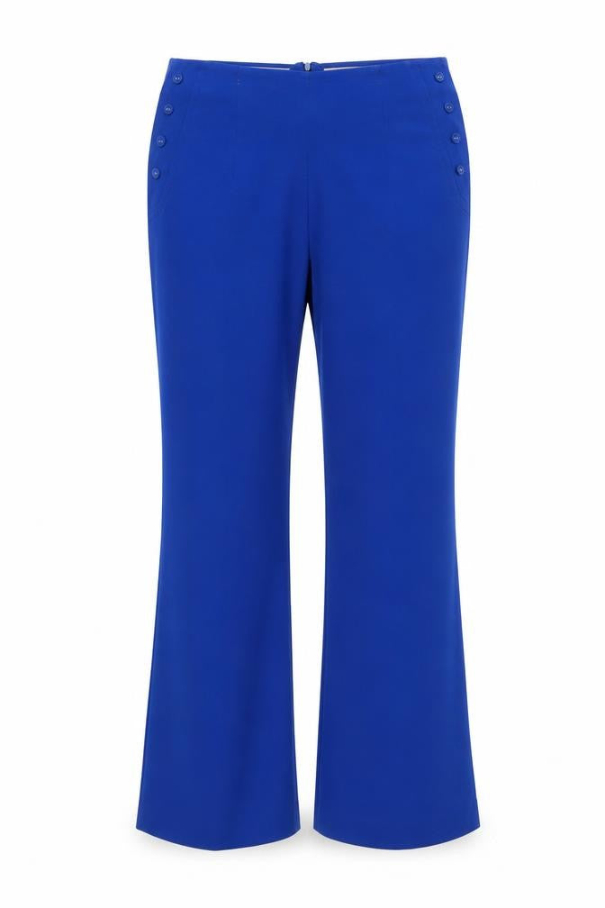 A|wear Women's Blue Size 14 Straight Leg Crepe Trousers