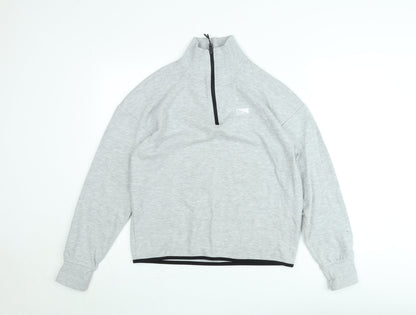 Jack & Jones Men’s Grey 1/2 Zip High Neck Sweatshirt L Regular Fit