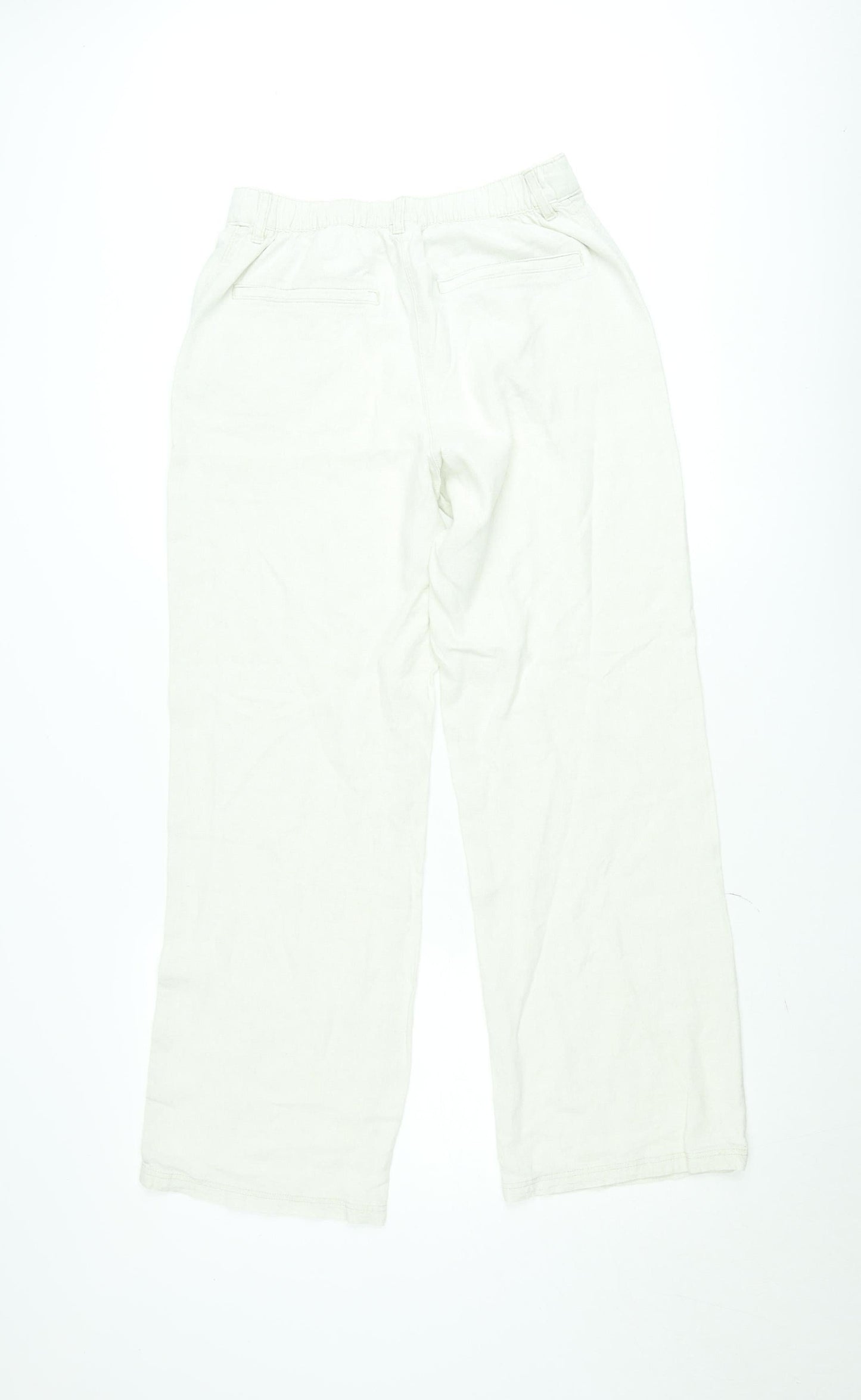 H&M Women’s Ivory Linen Blend Straight Trousers Size 12