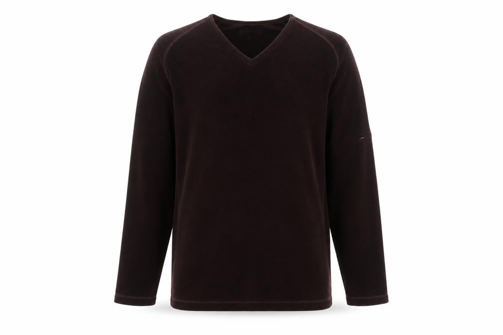 Next Men's Brown V-Neck Velvet Pullover Jumper Size M