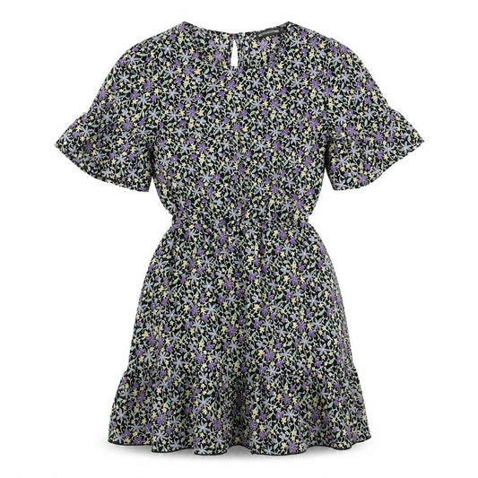 PRETTYLITTLETHING Women's Multicoloured Floral Skater Dress Size 8