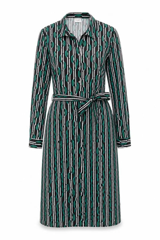 Jacqueline de Yong Womens Green Geometric Shirt Dress Size 8